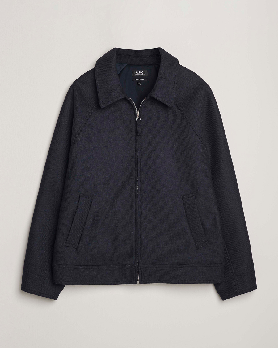 Uomini | Giacche | A.P.C. | Chase Wool Bomber Jacket Dark Navy