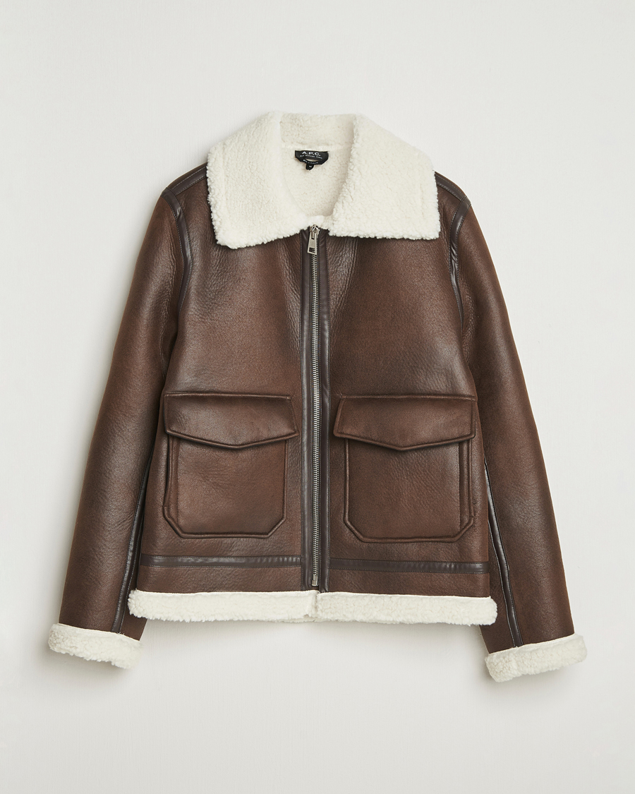 Uomini | Giacche | A.P.C. | Tommy Aviator Jacket Brown