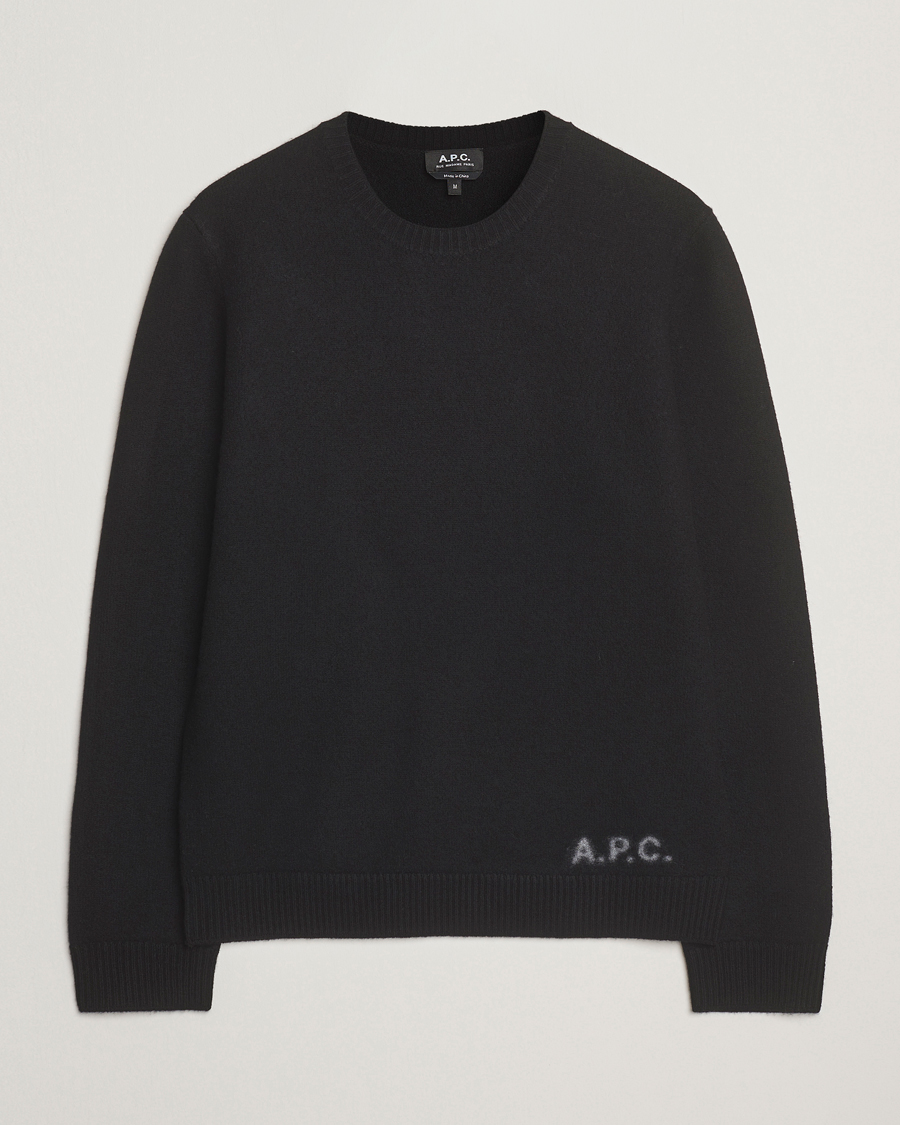Uomini | Maglieria | A.P.C. | Edward Wool Knitted Sweater Black