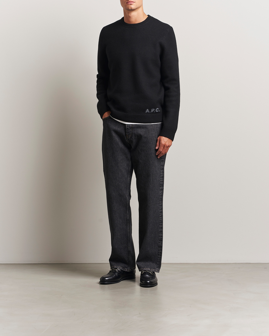 Uomini | Maglieria | A.P.C. | Edward Wool Knitted Sweater Black