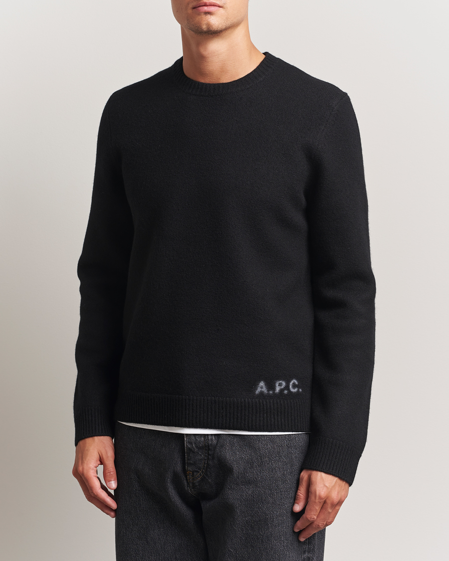 Uomini | Maglieria | A.P.C. | Edward Wool Knitted Sweater Black