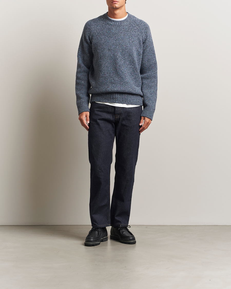 Uomini | Maglieria | A.P.C. | Harris Wool Knitted Sweater Blue Grey
