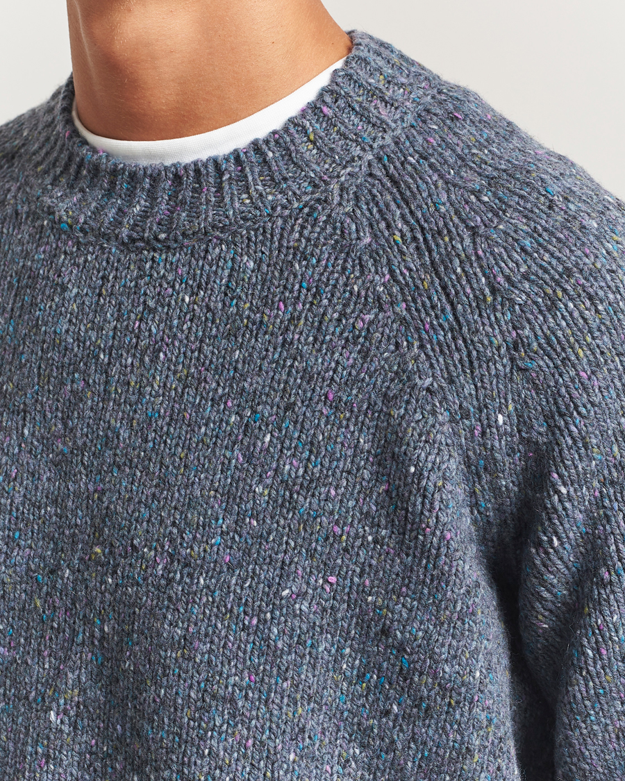 Uomini | Maglieria | A.P.C. | Harris Wool Knitted Sweater Blue Grey