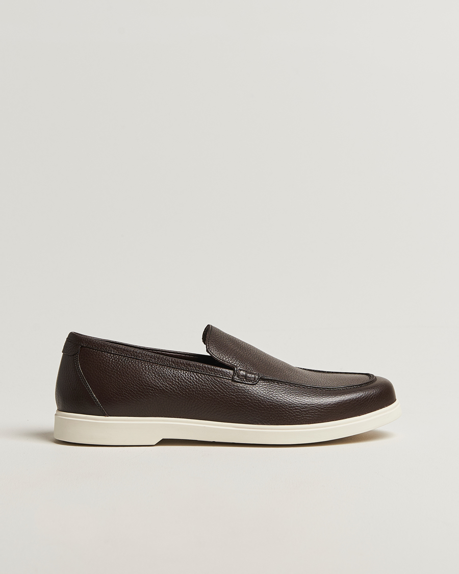 Uomini | Mocassini | Loake 1880 | Tuscany Grained Leather Loafers Dark Brown
