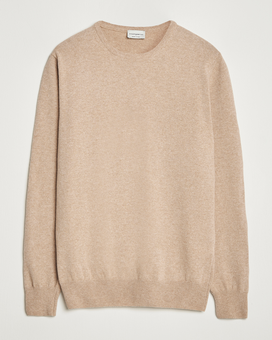 Uomini | Maglieria | Morgano | Wool/Cashmere Crewneck Beige