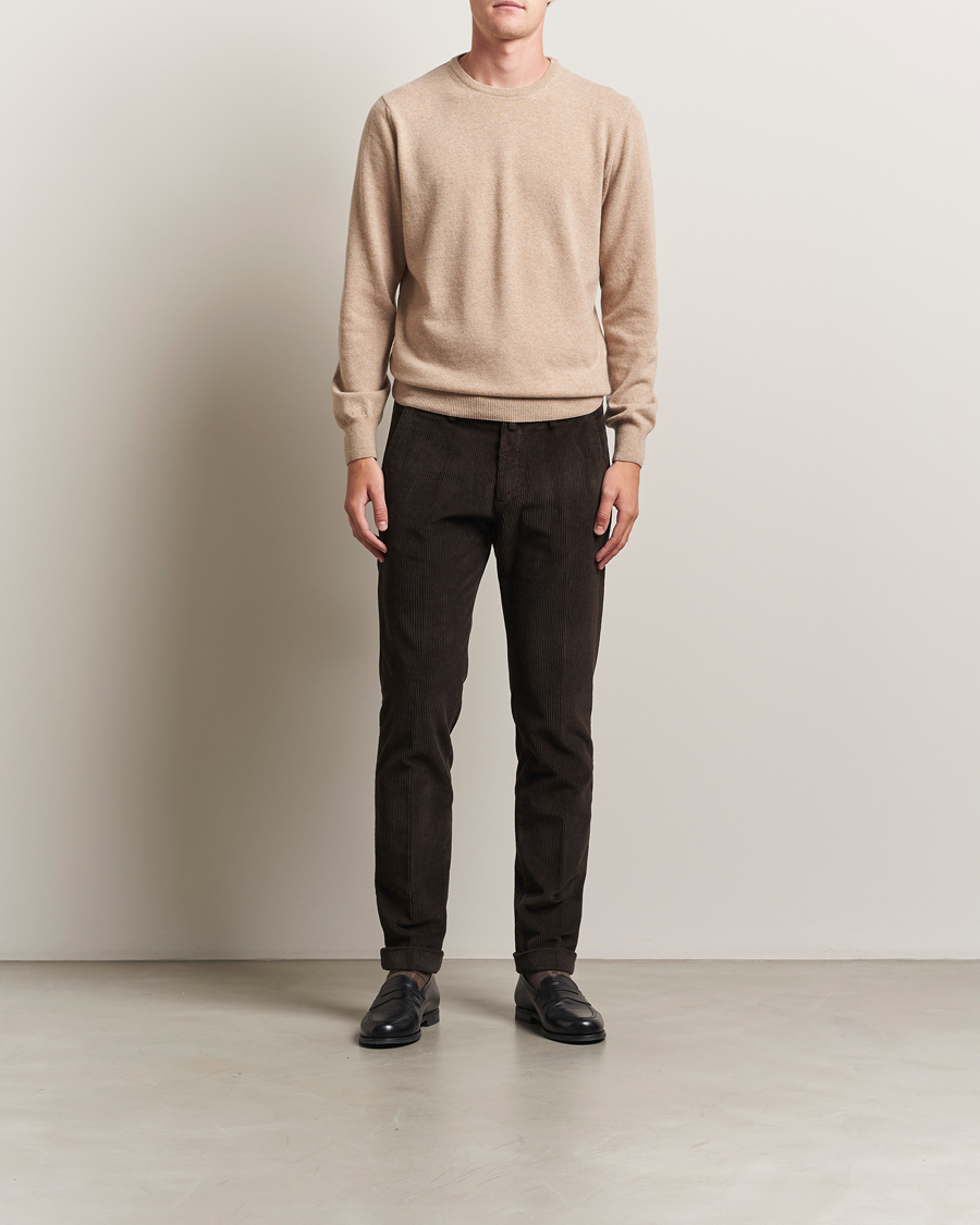 Uomini | Maglieria | Morgano | Wool/Cashmere Crewneck Beige