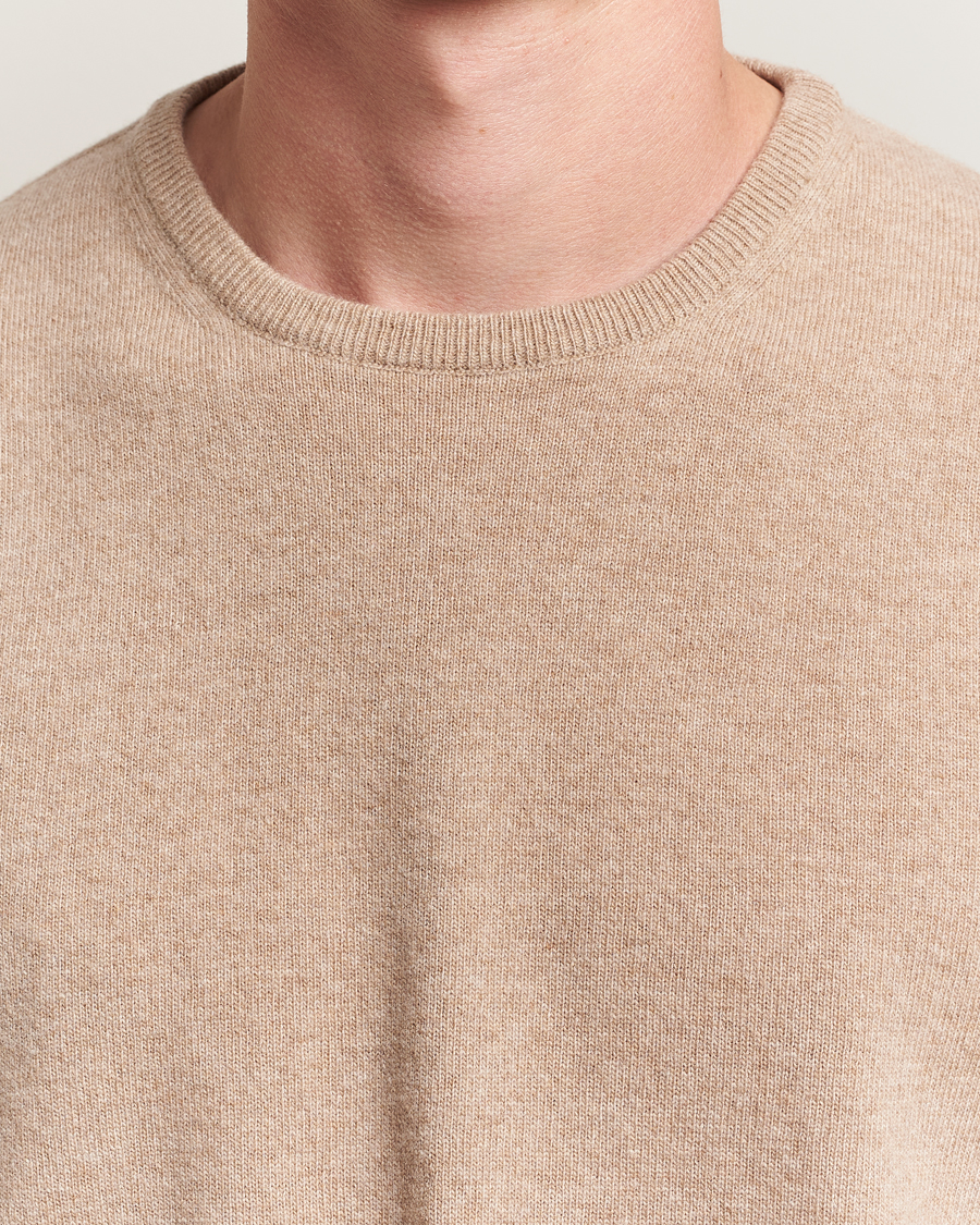 Uomini | Maglieria | Morgano | Wool/Cashmere Crewneck Beige
