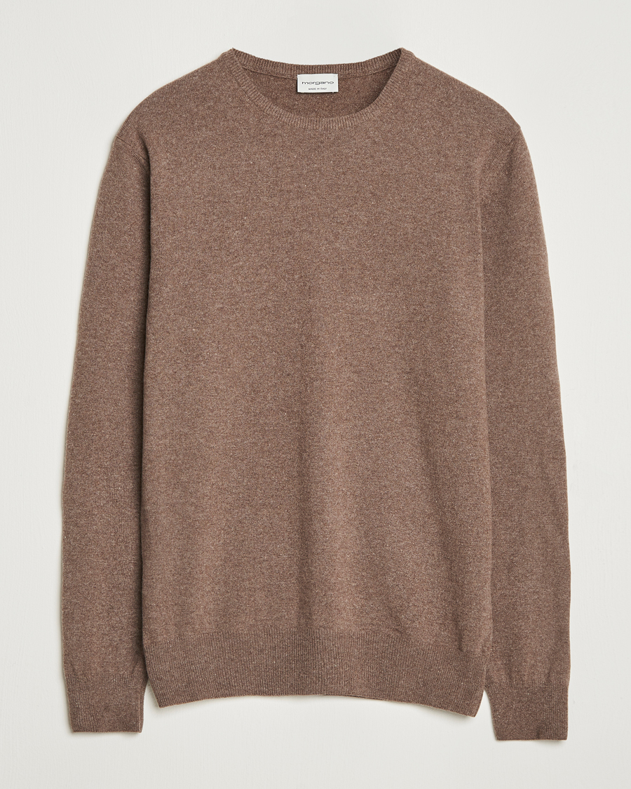 Uomini | Maglieria | Morgano | Wool/Cashmere Crewneck Brown