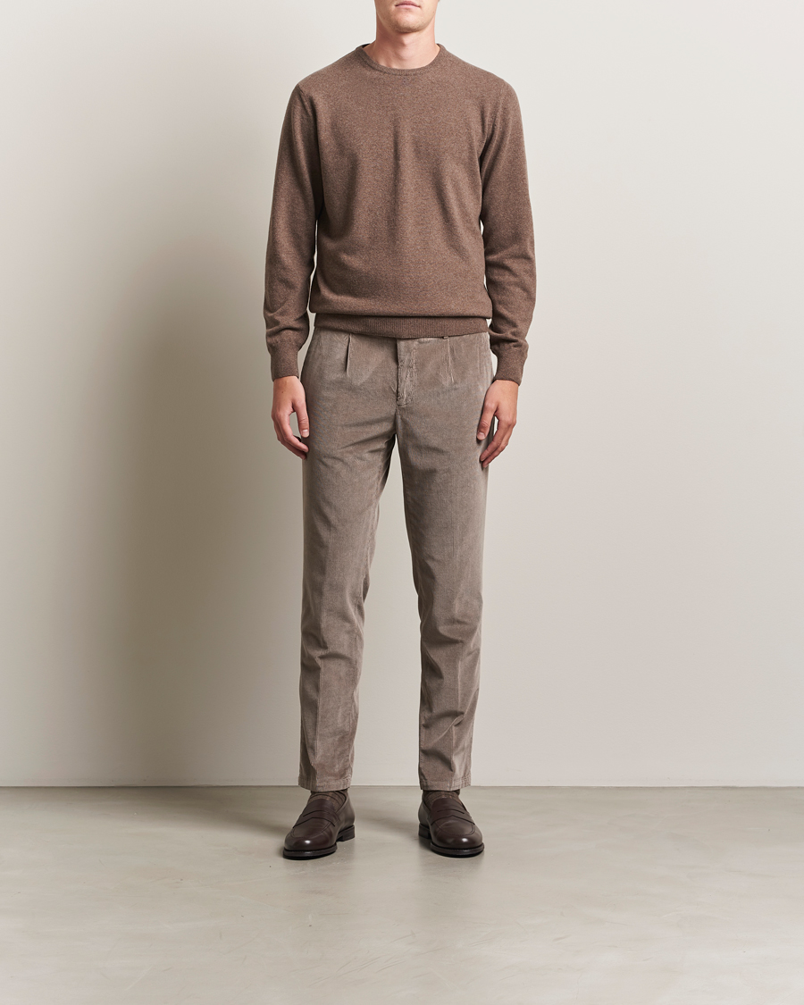 Uomini | Maglieria | Morgano | Wool/Cashmere Crewneck Brown