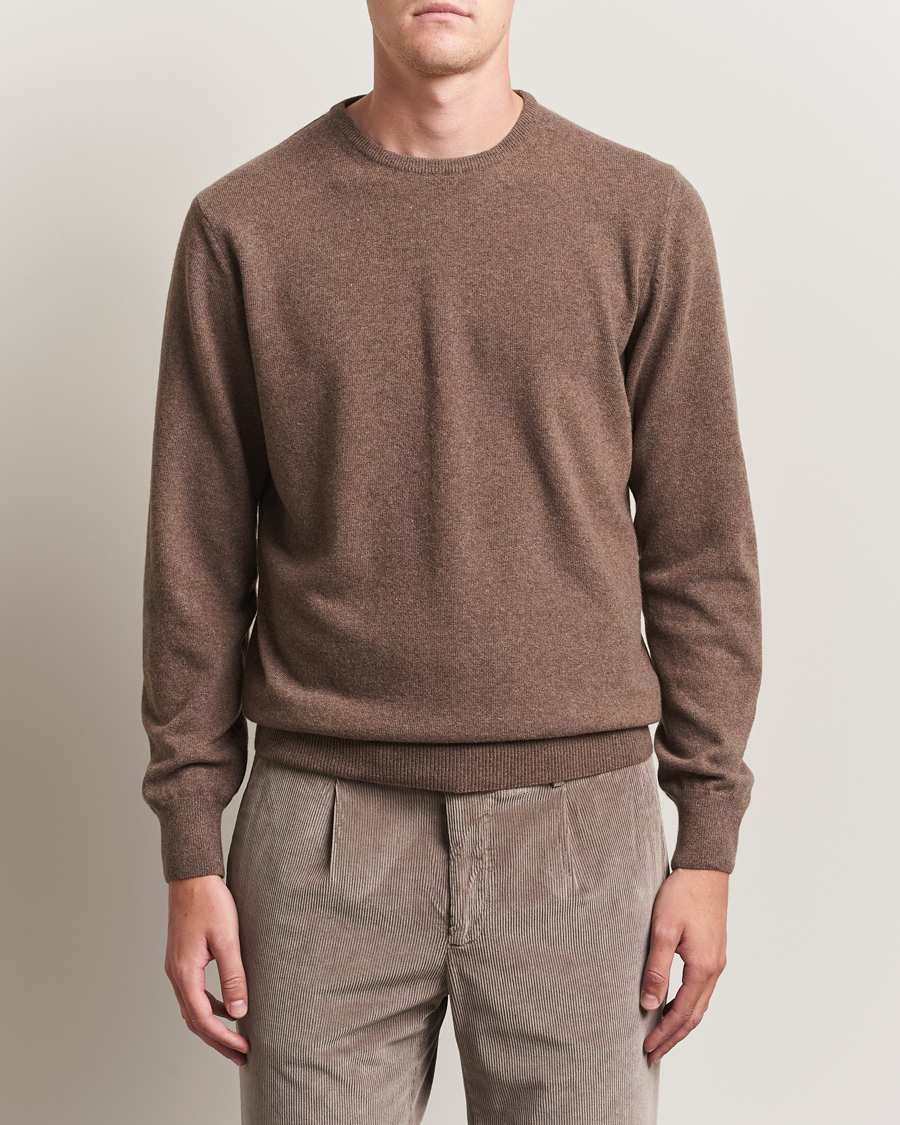 Uomini | Maglieria | Morgano | Wool/Cashmere Crewneck Brown