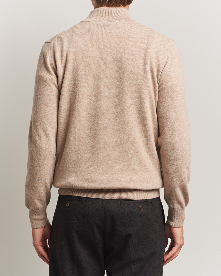 Uomini | Maglieria | Morgano | Wool/Cashmere Half-Zip Beige