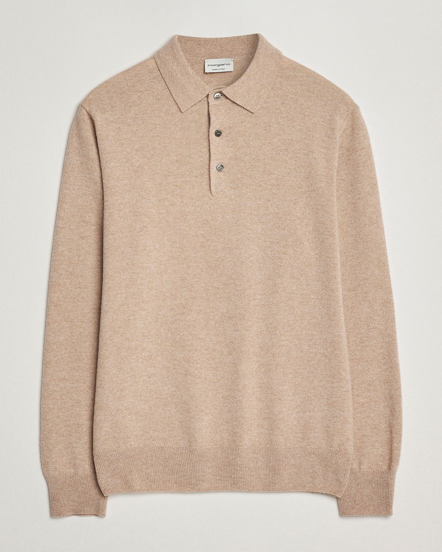 Uomini | Maglieria | Morgano | Wool/Cashmere Polo Beige