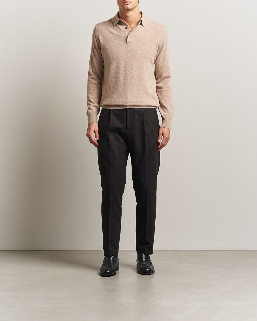 Uomini | Maglieria | Morgano | Wool/Cashmere Polo Beige