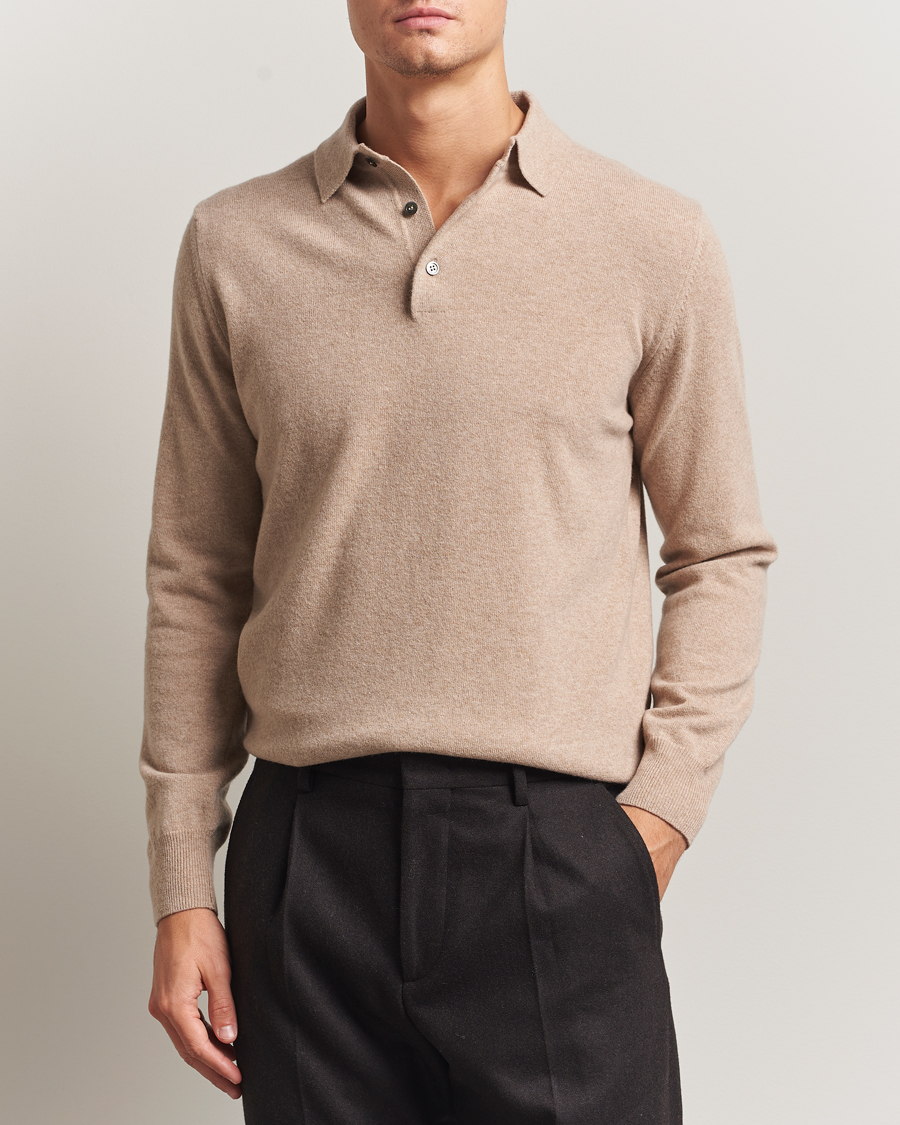 Uomini | Maglieria | Morgano | Wool/Cashmere Polo Beige