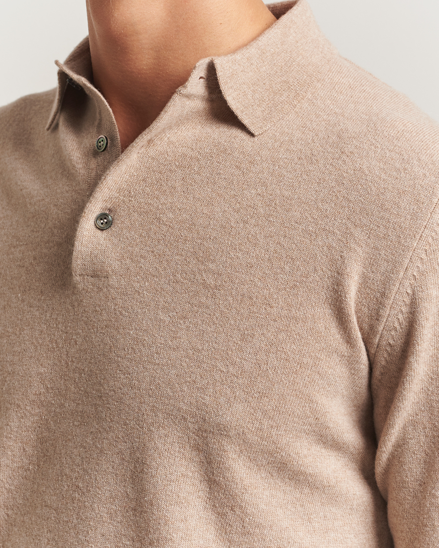 Uomini | Maglieria | Morgano | Wool/Cashmere Polo Beige