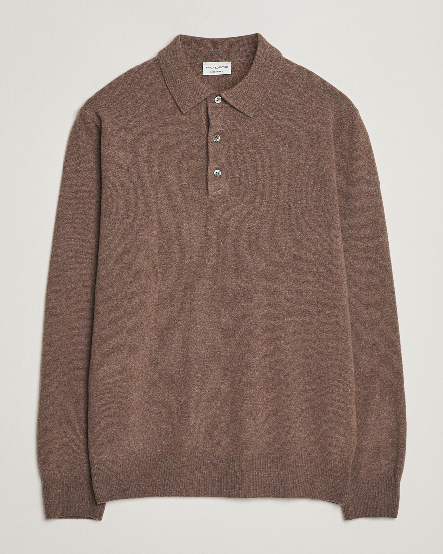 Uomini | Maglieria | Morgano | Wool/Cashmere Polo Brown