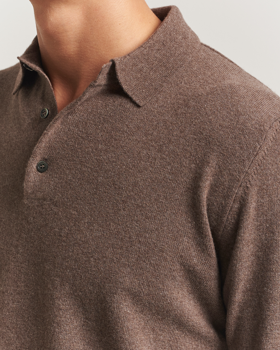 Uomini | Maglieria | Morgano | Wool/Cashmere Polo Brown