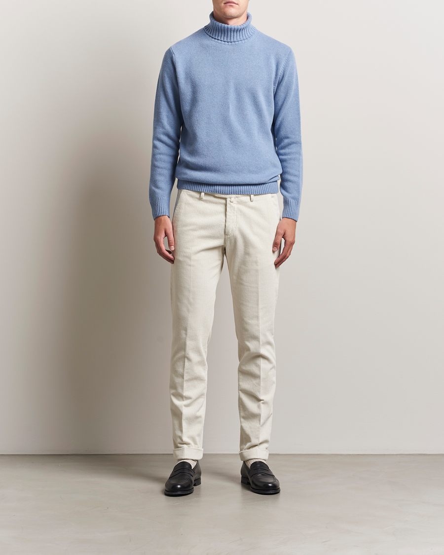 Uomini | Maglieria | Morgano | Wool/Cashmere Heavy Knit Rollneck Light Blue