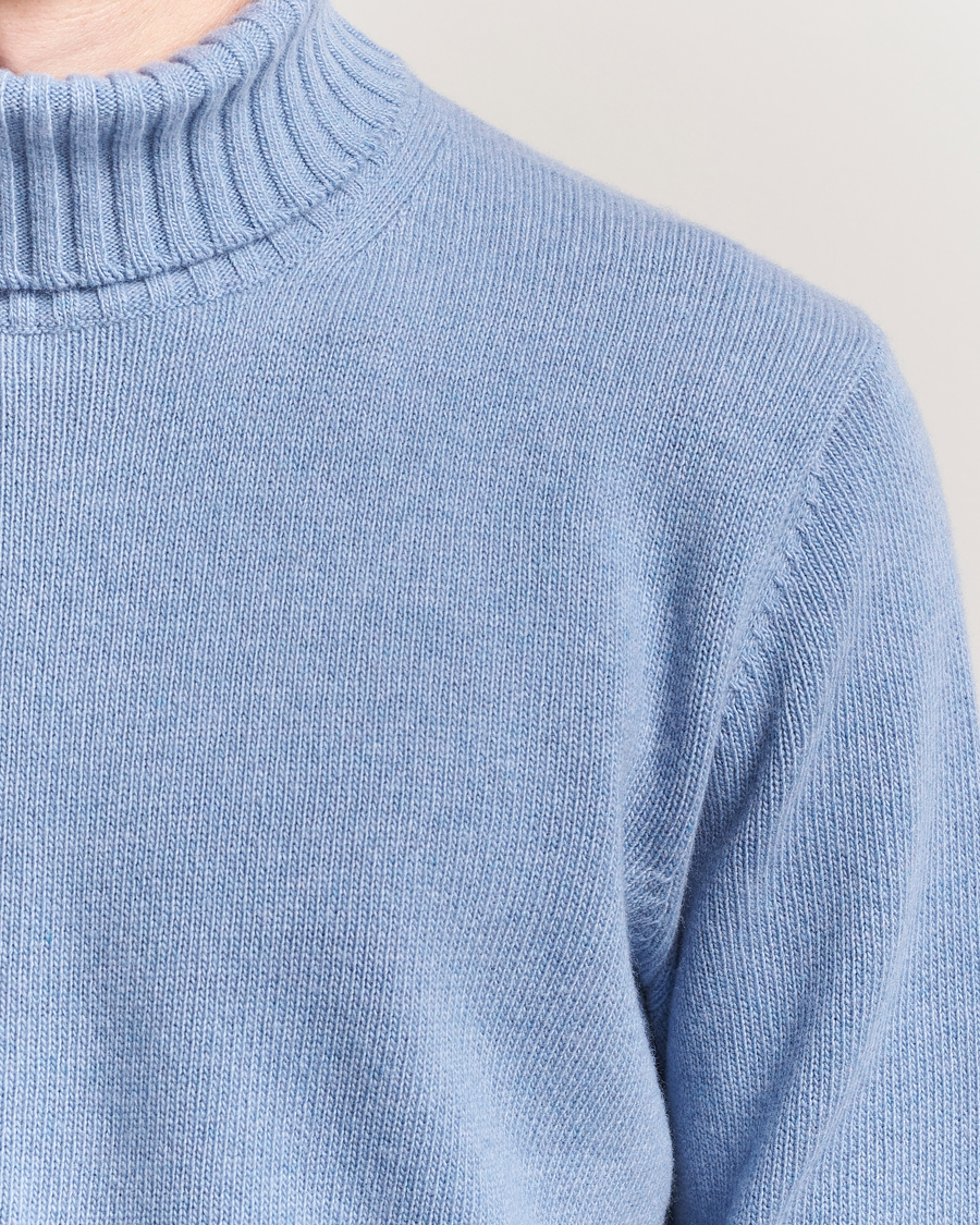 Uomini | Maglieria | Morgano | Wool/Cashmere Heavy Knit Rollneck Light Blue