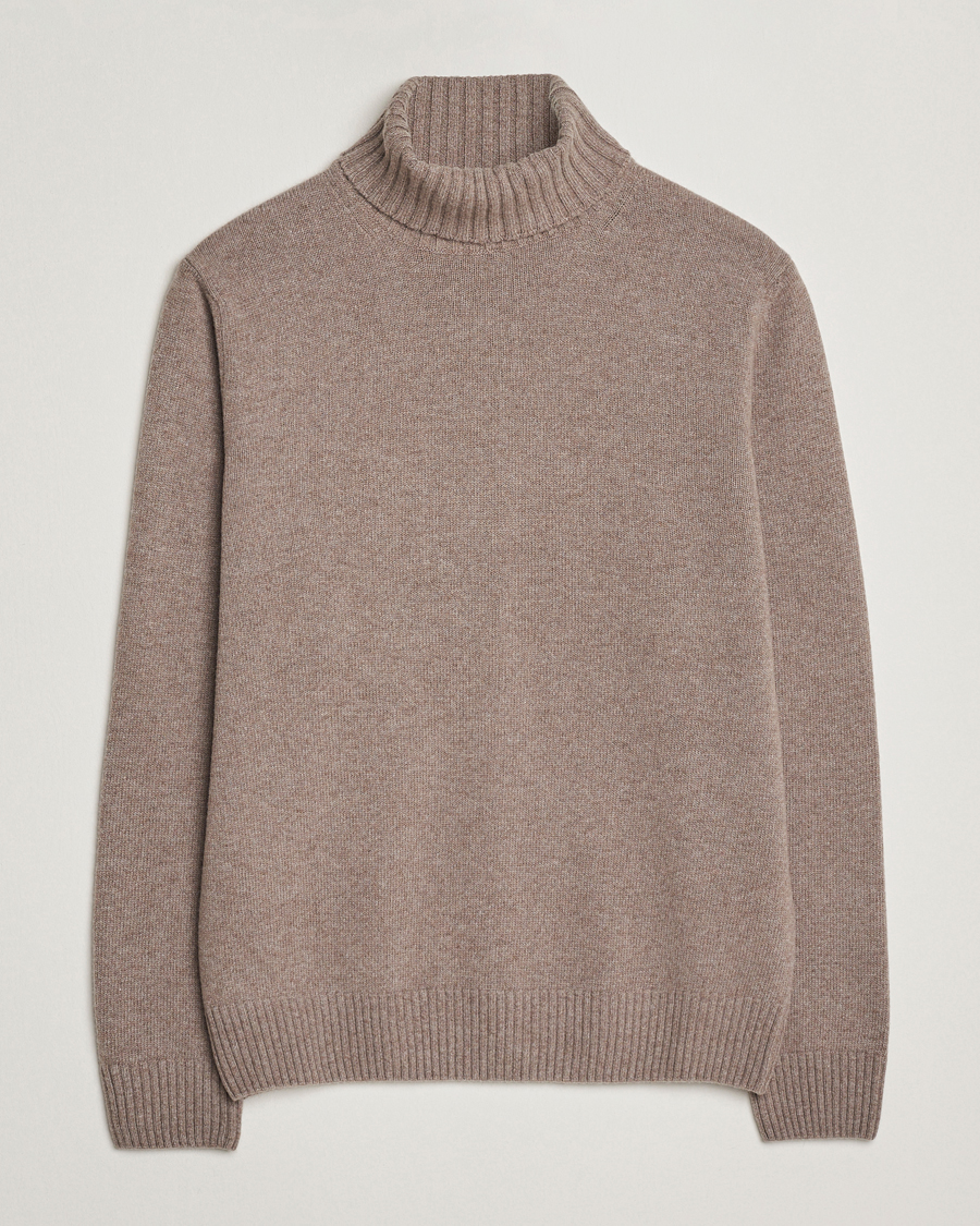 Uomini | Maglieria | Morgano | Wool/Cashmere Heavy Knit Rollneck Light Brown