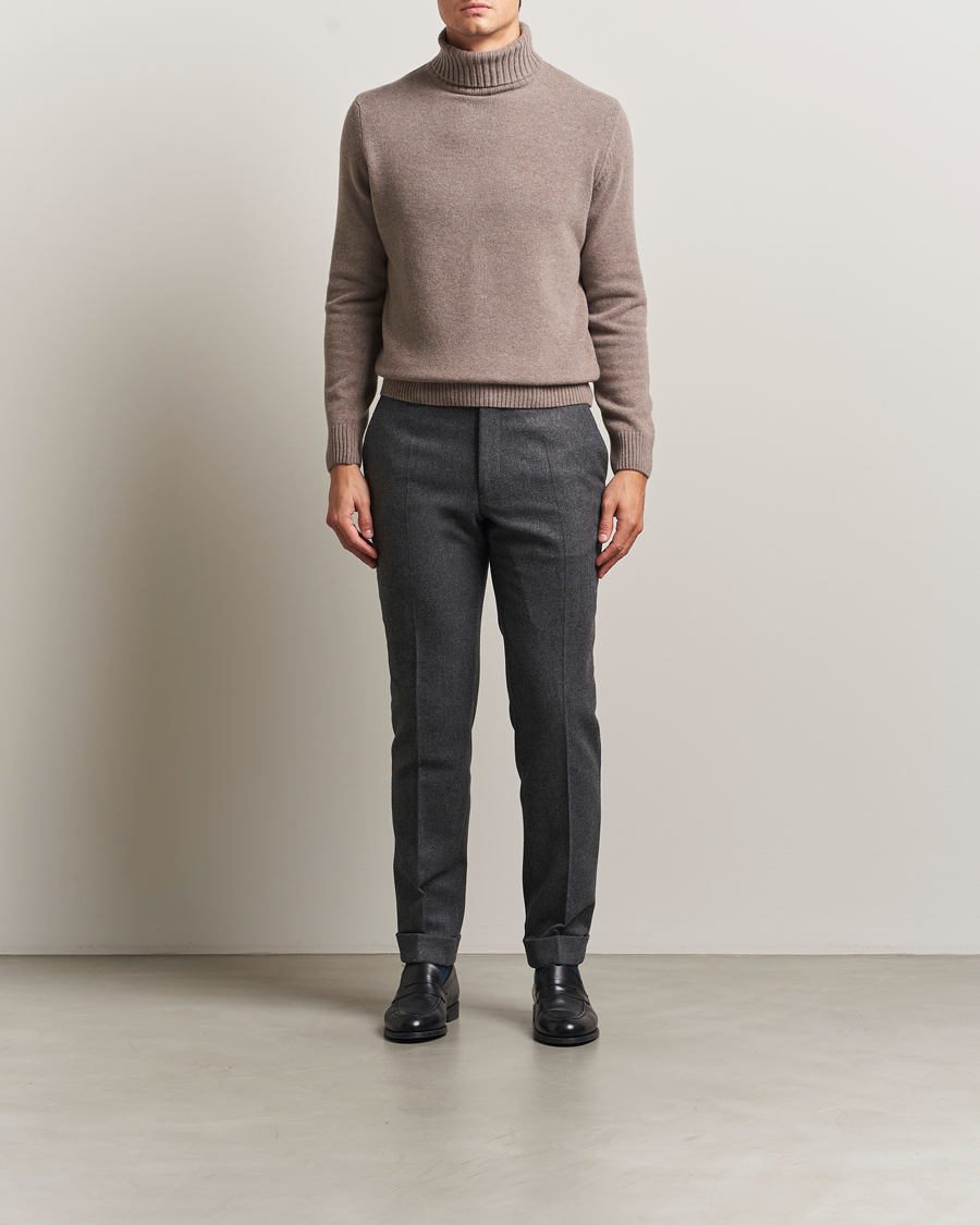 Uomini | Maglieria | Morgano | Wool/Cashmere Heavy Knit Rollneck Light Brown