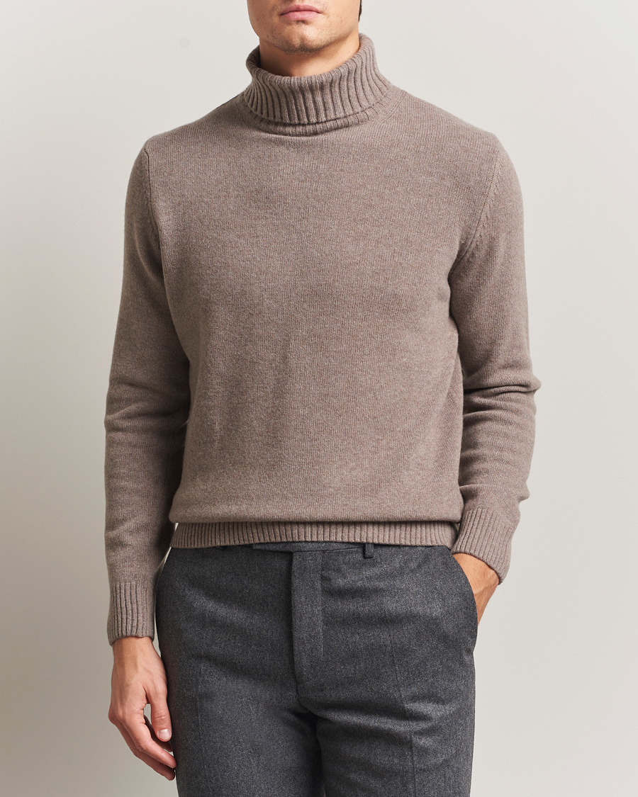 Uomini | Maglieria | Morgano | Wool/Cashmere Heavy Knit Rollneck Light Brown