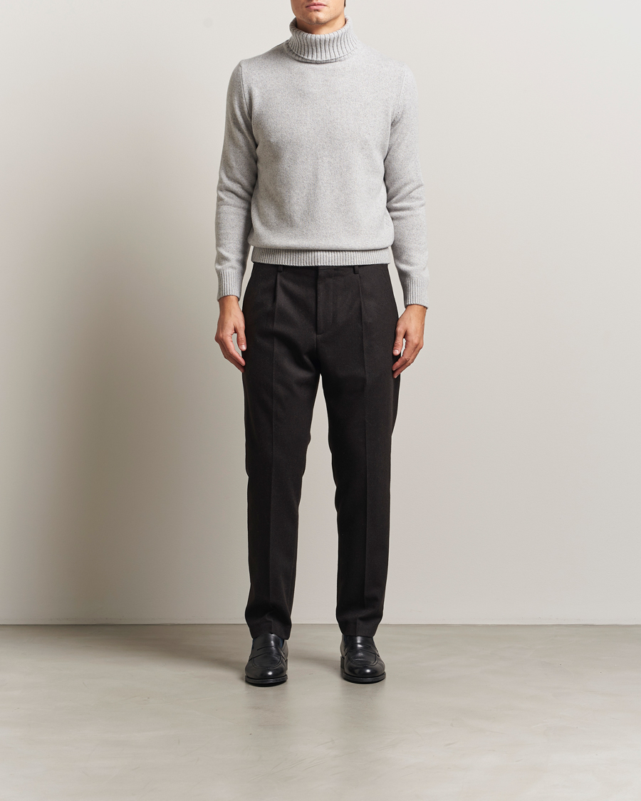 Uomini | Maglieria | Morgano | Wool/Cashmere Heavy Knit Rollneck Light Grey