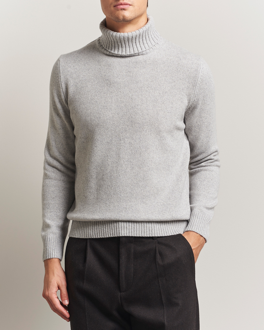 Uomini | Maglieria | Morgano | Wool/Cashmere Heavy Knit Rollneck Light Grey