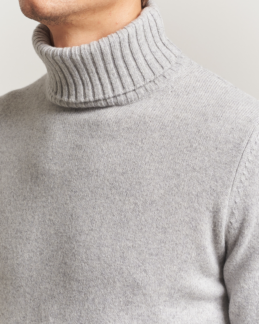 Uomini | Maglieria | Morgano | Wool/Cashmere Heavy Knit Rollneck Light Grey