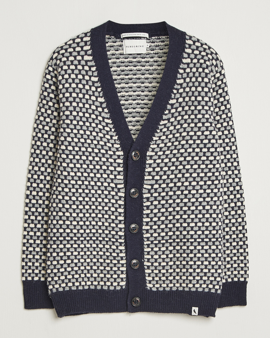 Uomini | Maglieria | Peregrine | Network Merino Cardigan Navy