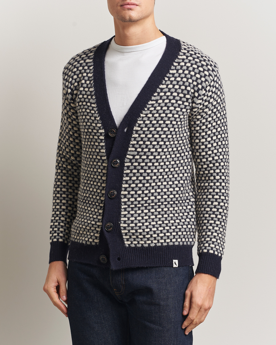 Uomini | Maglieria | Peregrine | Network Merino Cardigan Navy