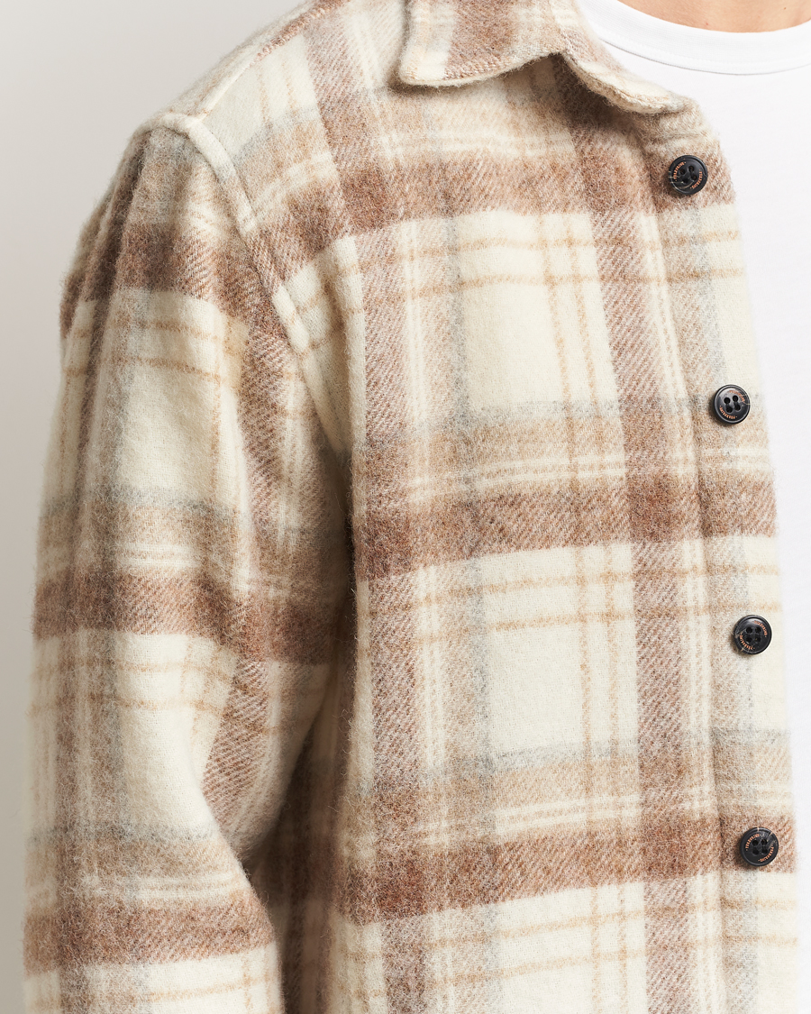 Uomini | Camicie | Peregrine | Moon Wool Check Overshirt Beige