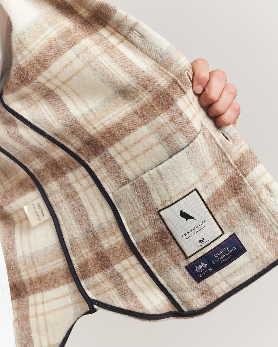 Uomini | Camicie | Peregrine | Moon Wool Check Overshirt Beige