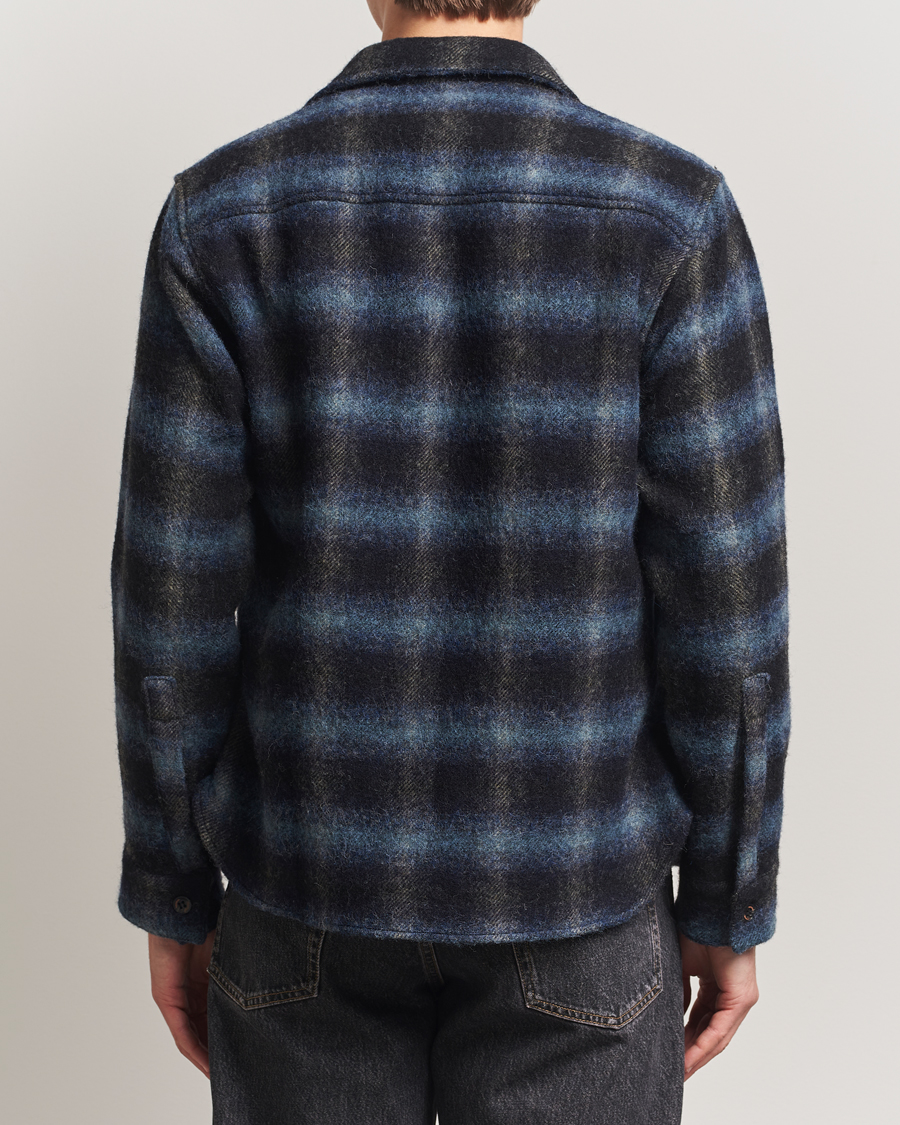 Uomini | Camicie | Peregrine | Moon Wool Check Overshirt Navy