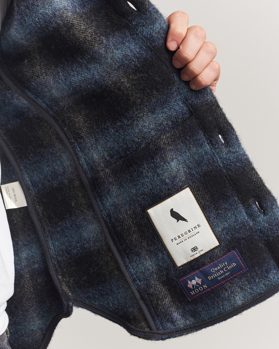 Uomini | Camicie | Peregrine | Moon Wool Check Overshirt Navy