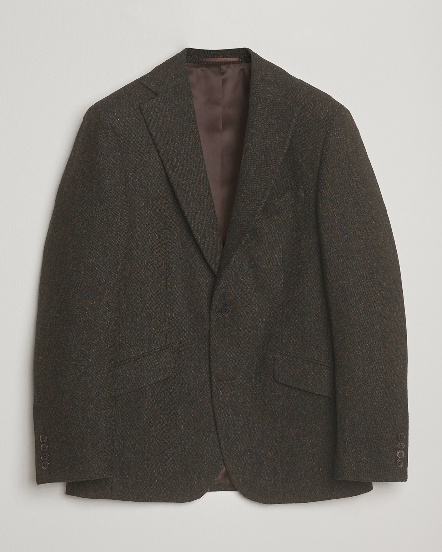 Uomini | Blazers | Walker Slater | Edward Shetland Wool Donegal Blazer Dark Brown