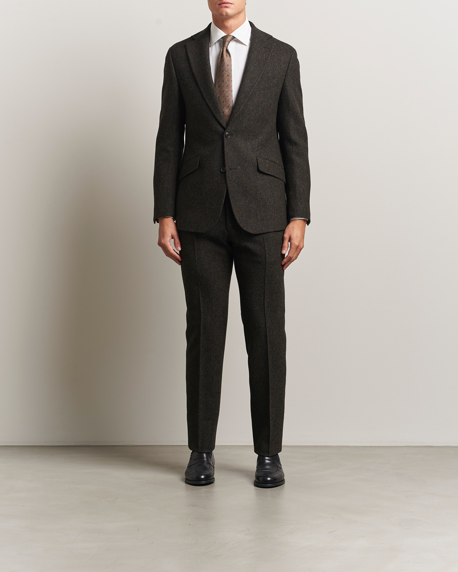 Uomini | Blazers | Walker Slater | Edward Shetland Wool Donegal Blazer Dark Brown