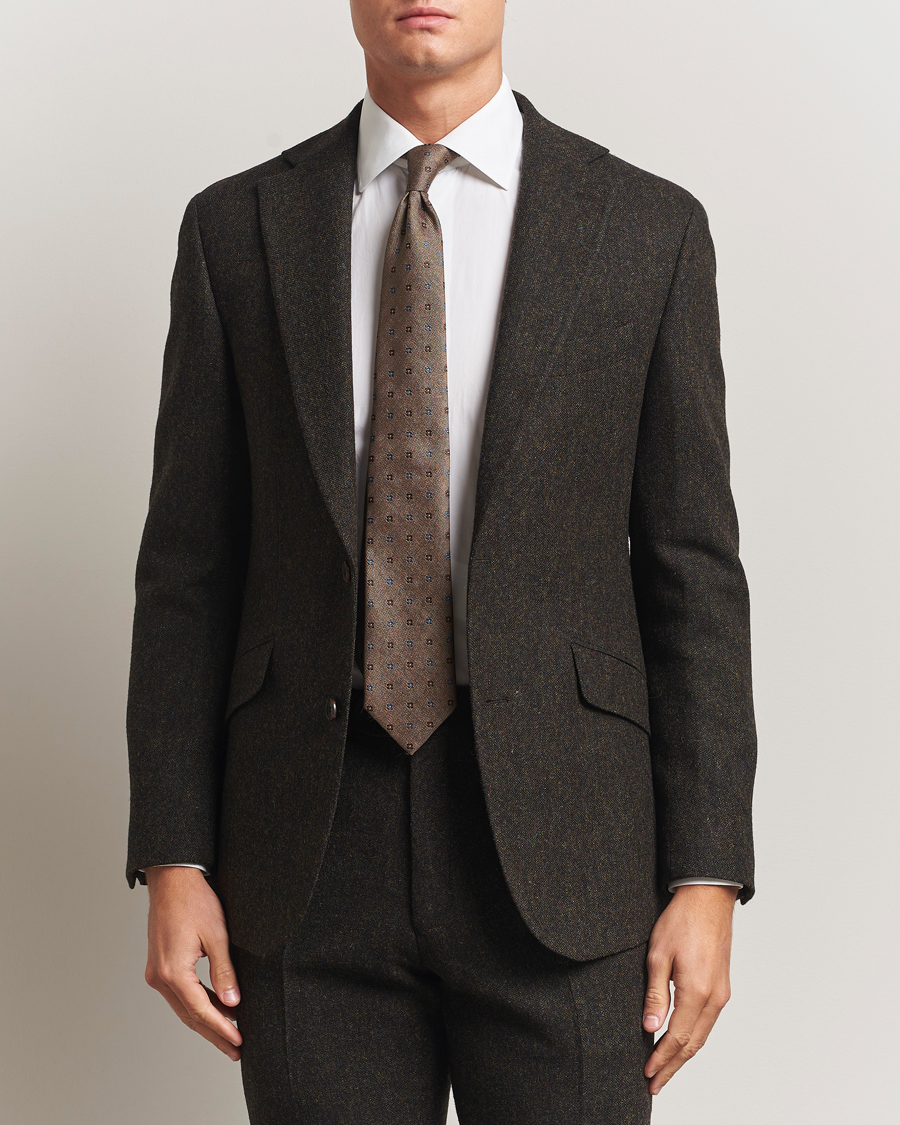 Uomini | Blazers | Walker Slater | Edward Shetland Wool Donegal Blazer Dark Brown