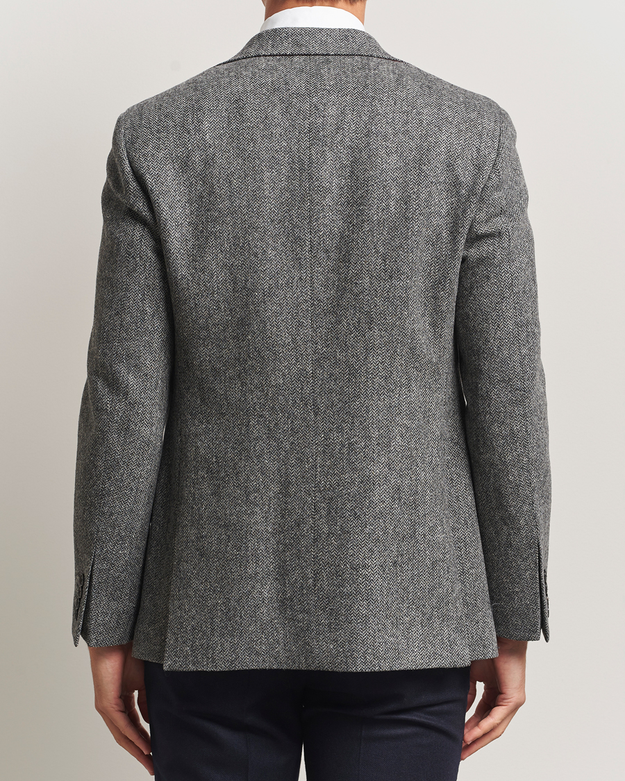 Uomini | Blazers | Walker Slater | Edward Lambswool Herringbone Blazer Dark Grey