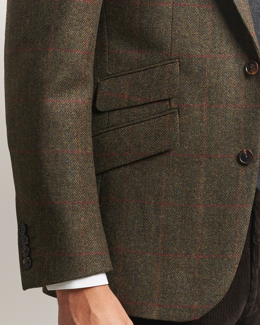 Uomini | Blazers | Walker Slater | Edward Lambswool Windowpane Blazer Dark Green