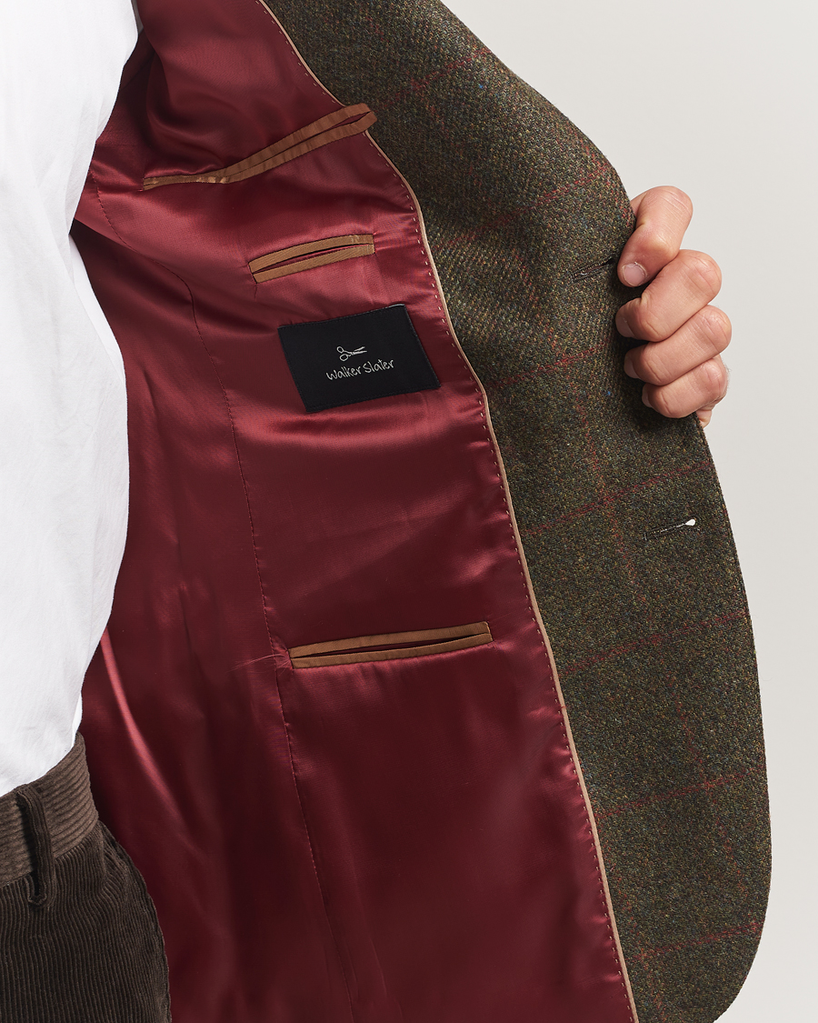 Uomini | Blazers | Walker Slater | Edward Lambswool Windowpane Blazer Dark Green