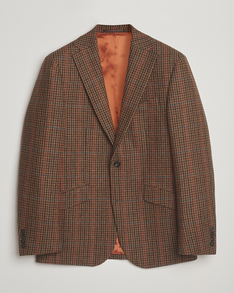 Uomini | Blazers | Walker Slater | Edward Lambswool Dogtooth Blazer Brown