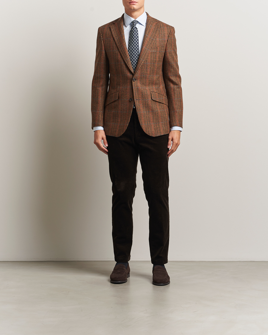 Uomini | Blazers | Walker Slater | Edward Lambswool Dogtooth Blazer Brown