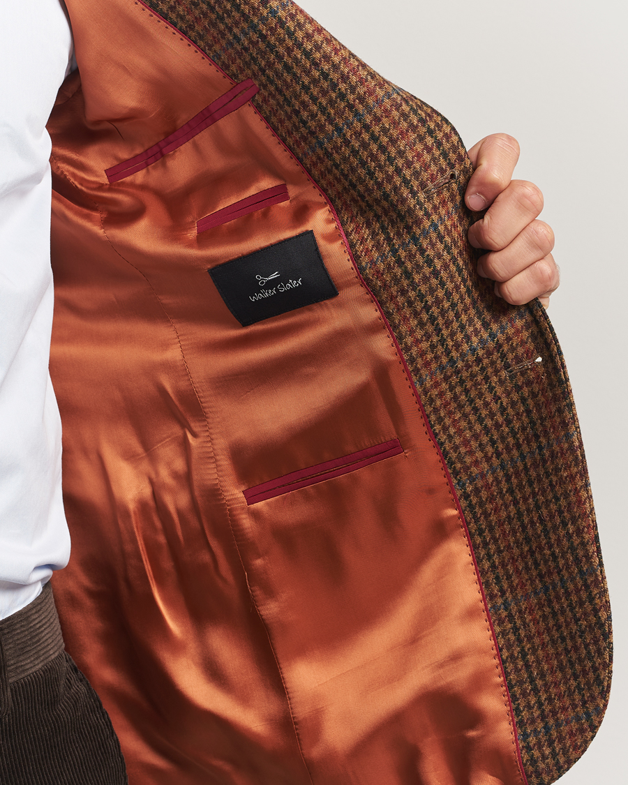 Uomini | Blazers | Walker Slater | Edward Lambswool Dogtooth Blazer Brown