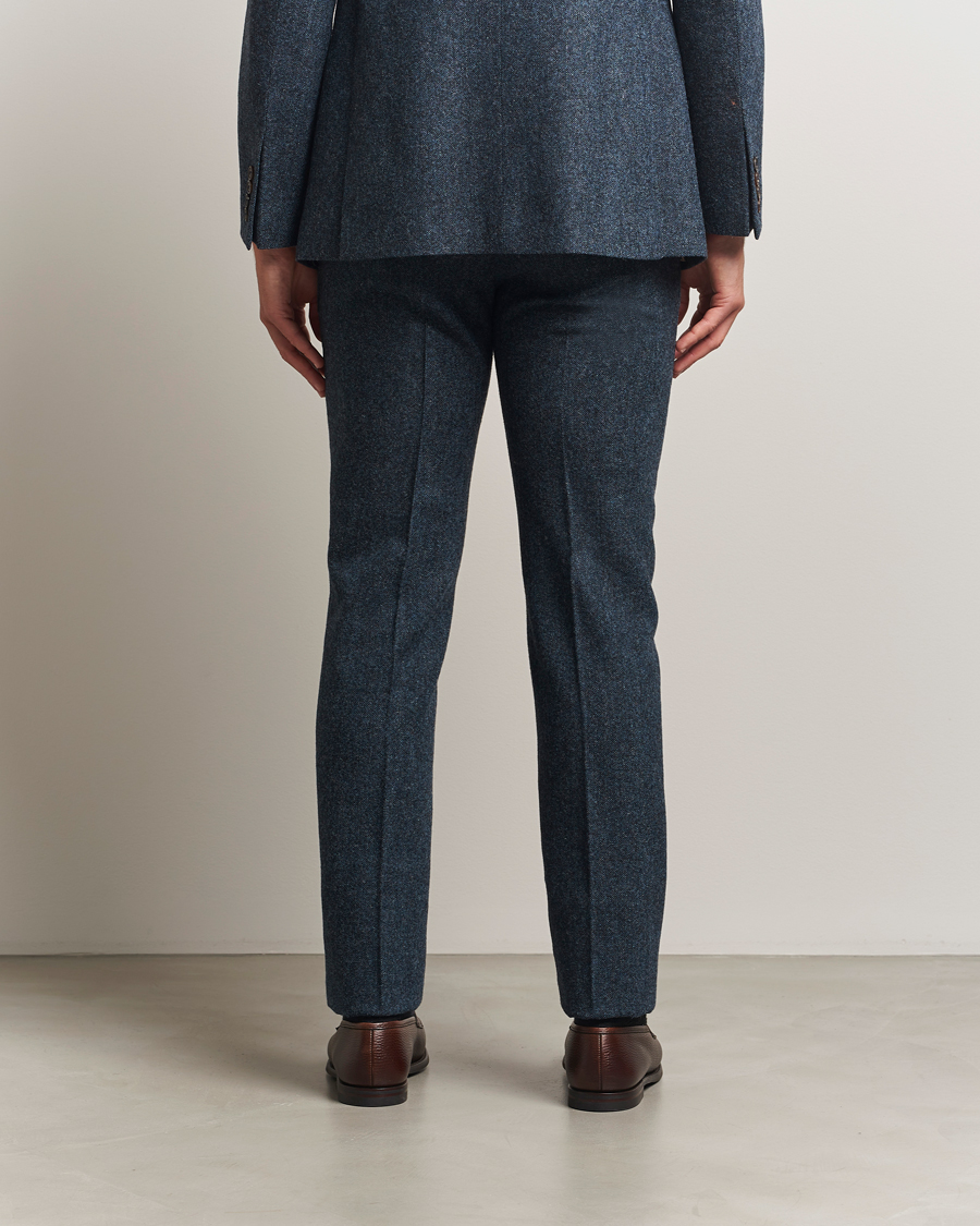 Uomini | Pantaloni | Walker Slater | Edward Shetland Wool Donegal Trousers Navy