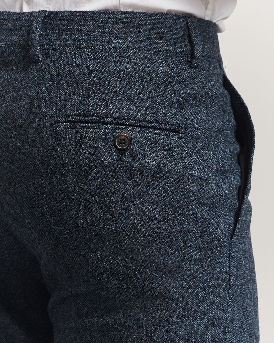Uomini | Pantaloni | Walker Slater | Edward Shetland Wool Donegal Trousers Navy