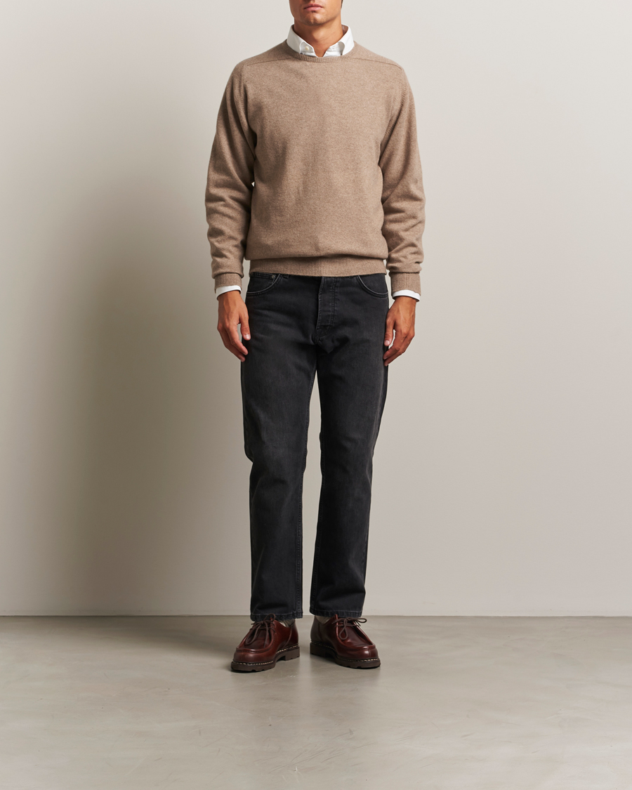Uomini | Maglieria | William Lockie | Melrose Cashmere Crew Neck Dark Natural