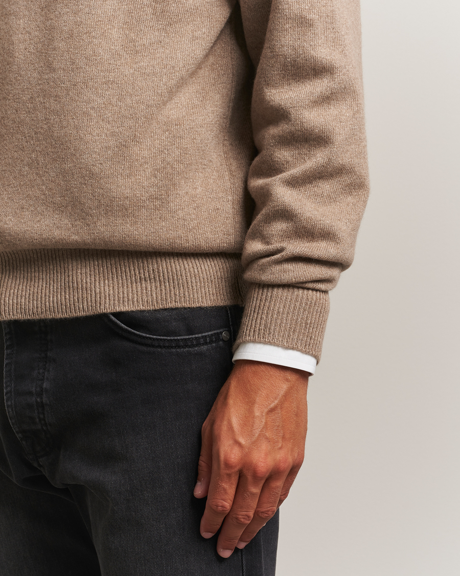 Uomini | Maglieria | William Lockie | Melrose Cashmere Crew Neck Dark Natural