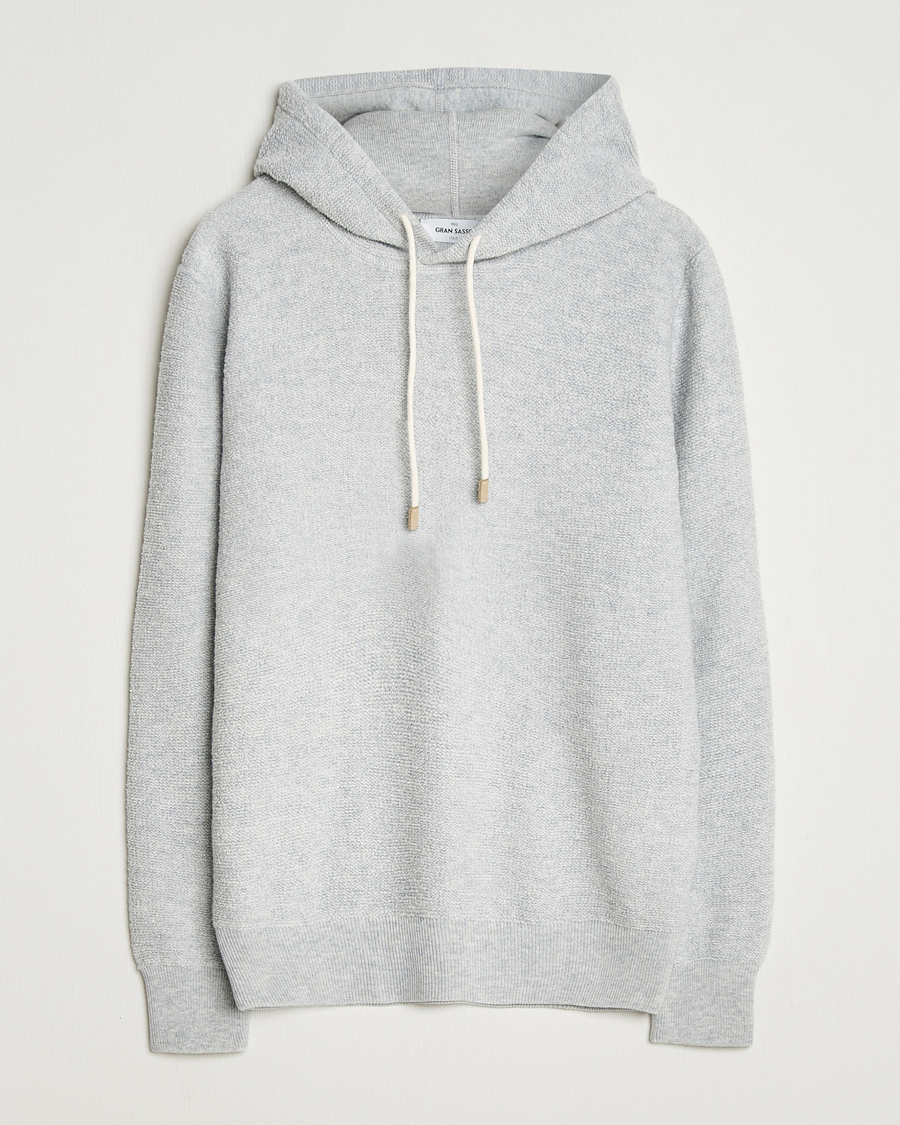 Uomini | Maglieria | Gran Sasso | Boiled Wool Hoodie Light Grey Melange