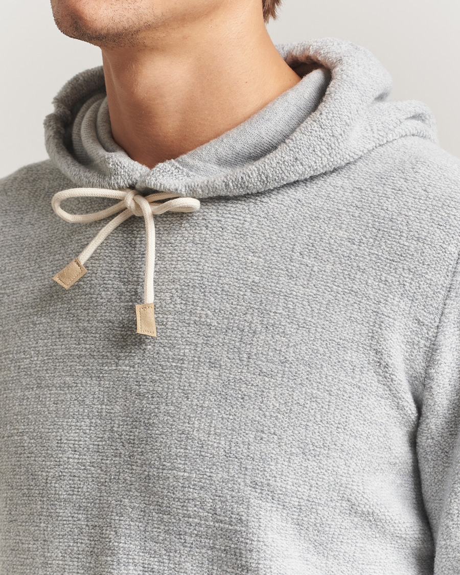 Uomini | Maglieria | Gran Sasso | Boiled Wool Hoodie Light Grey Melange